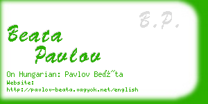 beata pavlov business card